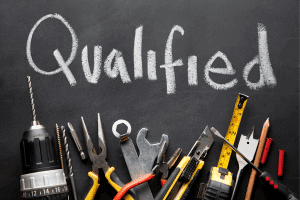 Qualified text and construction equipment below
